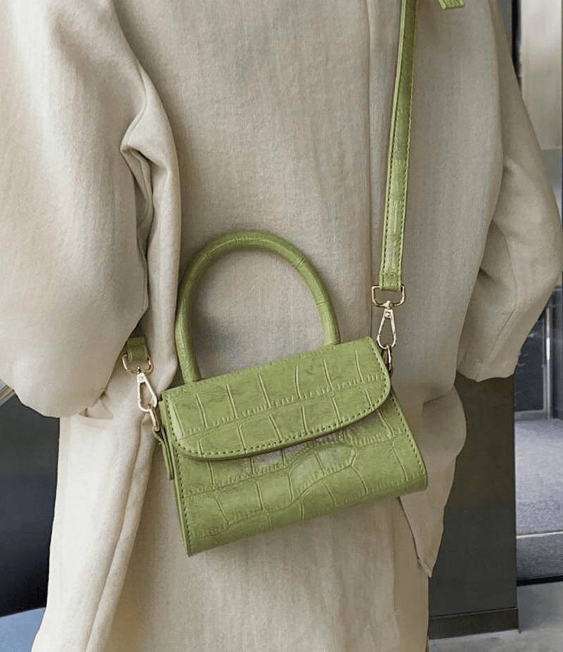 Small Crocodile Design Handbag and Crossbody Bag for Women. 