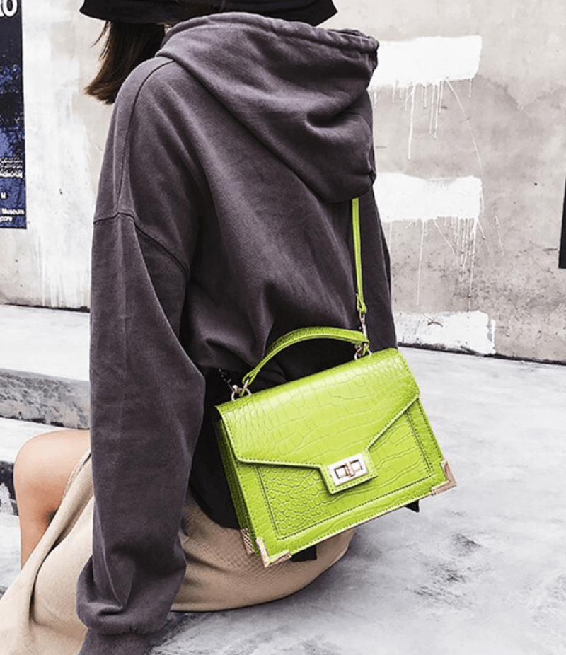 Crocodile Bag for Women. Vegan Crocodile Design Bag. 